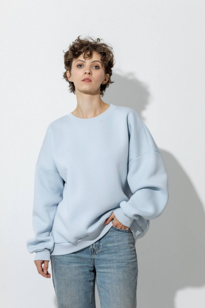 Свитшот спортивный из футера с начесом для повседневного стиля Twok 300811 эверест - фото 1