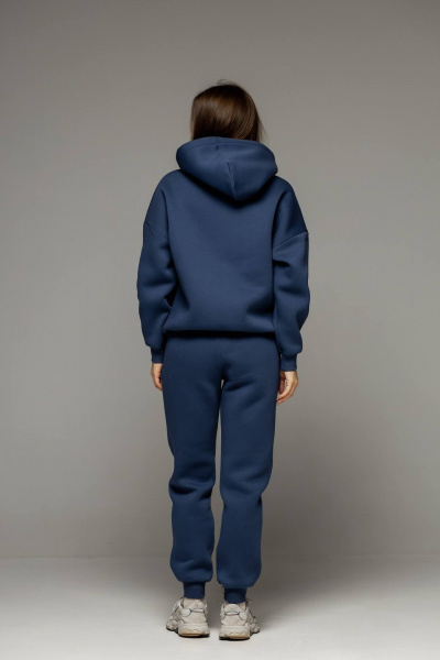 Комплект брюки и худи из премиального начесного футера Twok 300814 индиго - фото 4