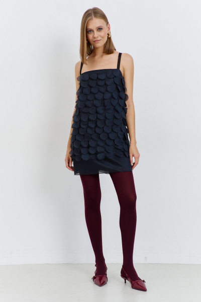 Черное платье из плательной ткани на бретелях длиной до колена AG Green G545/1 черный - фото 7