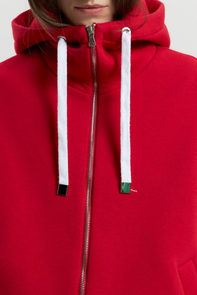 Костюм с капюшоном и брюками палаццо из качественного футера Twok 300912 красный - фото 8