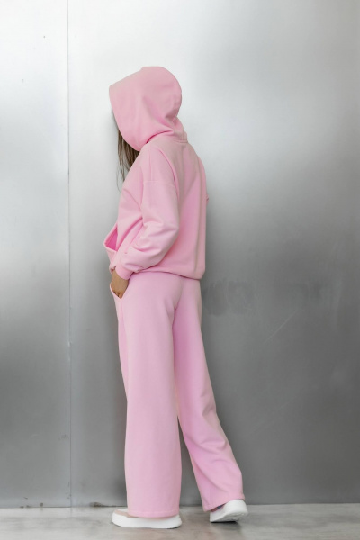 Розовый спортивный костюм из футера с велюровым напылением Twok 400815 сакура - фото 7