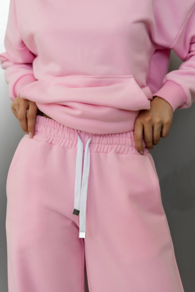 Розовый спортивный костюм из футера с велюровым напылением Twok 400815 сакура - фото 5