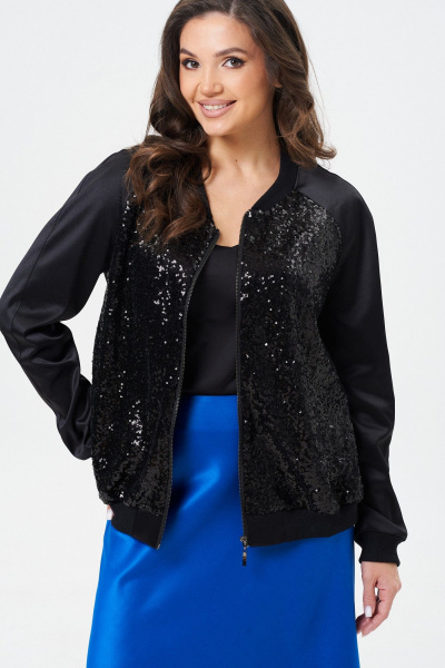 Бомбер с пайетками и сатиновым эффектом на подкладке Takka Plus 24-243 - фото 13