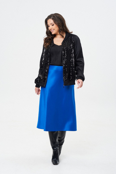 Бомбер с пайетками и сатиновым эффектом на подкладке Takka Plus 24-243 - фото 11