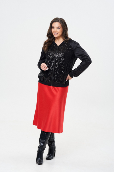 Бомбер с пайетками и сатиновым эффектом на подкладке Takka Plus 24-243 - фото 10