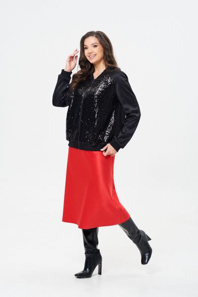 Бомбер с пайетками и сатиновым эффектом на подкладке Takka Plus 24-243 - фото 9