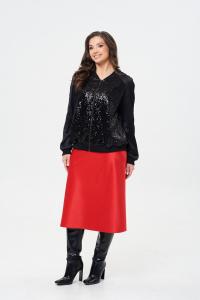 Бомбер с пайетками и сатиновым эффектом на подкладке Takka Plus 24-243 - фото 8