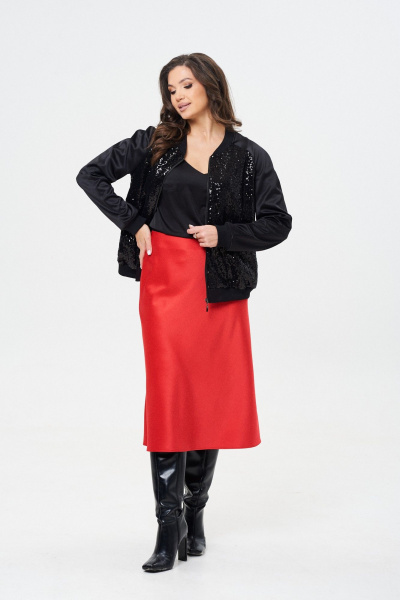 Бомбер с пайетками и сатиновым эффектом на подкладке Takka Plus 24-243 - фото 6