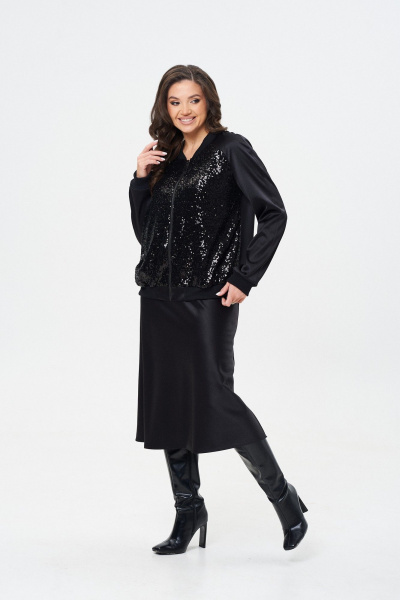 Бомбер с пайетками и сатиновым эффектом на подкладке Takka Plus 24-243 - фото 5