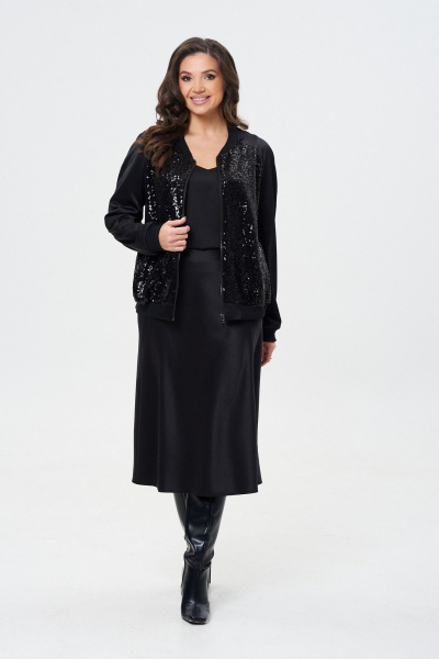 Бомбер с пайетками и сатиновым эффектом на подкладке Takka Plus 24-243 - фото 3