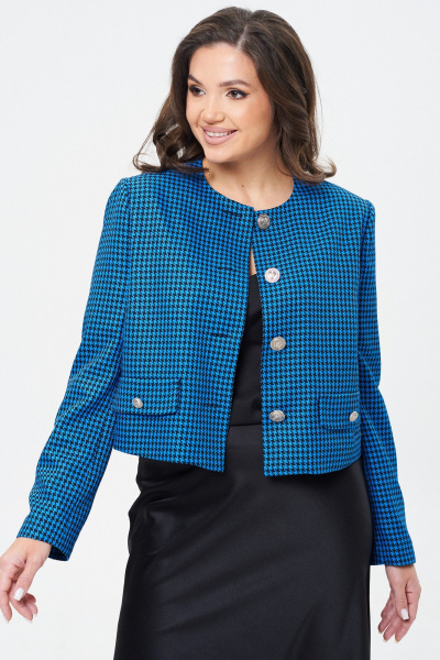 Жакет из костюмной ткани с прорезными клапанами и пуговицами Takka Plus 24-244 - фото 3