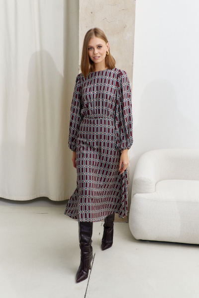 Платье из текстиля полуприлегающего силуэта с пуговицами AG Green G541/1 терракотовый - фото 12