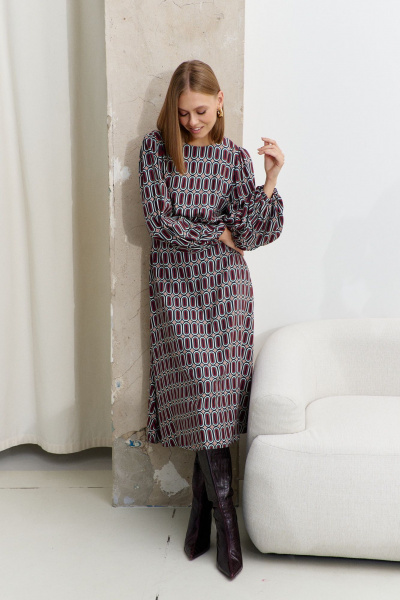 Платье из текстиля полуприлегающего силуэта с пуговицами AG Green G541/1 терракотовый - фото 11