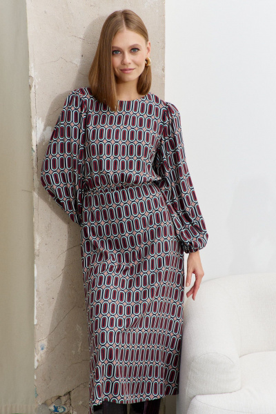 Платье из текстиля полуприлегающего силуэта с пуговицами AG Green G541/1 терракотовый - фото 10