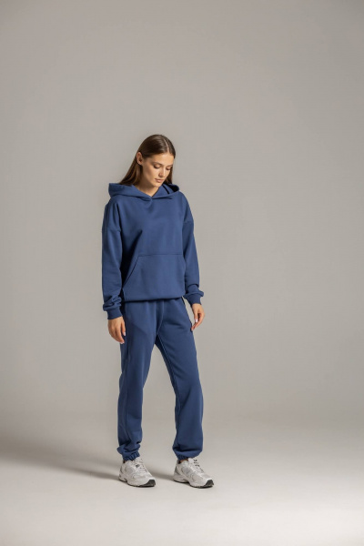 Демисезонный спортивный костюм из футера с джоггерами Twok 500701 индиго - фото 5