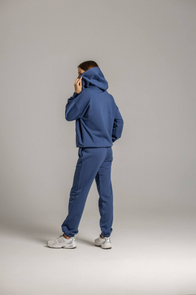 Демисезонный спортивный костюм из футера с джоггерами Twok 500701 индиго - фото 4