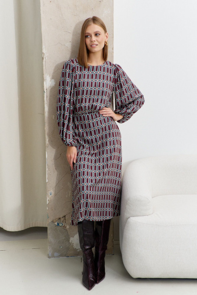 Платье из текстиля полуприлегающего силуэта с пуговицами AG Green G541/1 терракотовый - фото 9