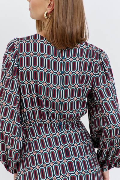 Платье из текстиля полуприлегающего силуэта с пуговицами AG Green G541/1 терракотовый - фото 8