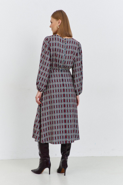 Платье из текстиля полуприлегающего силуэта с пуговицами AG Green G541/1 терракотовый - фото 2