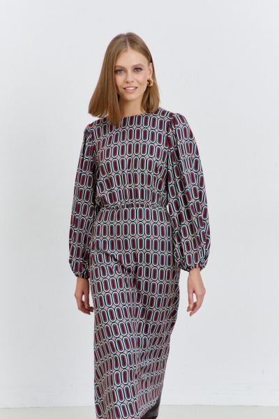 Платье из текстиля полуприлегающего силуэта с пуговицами AG Green G541/1 терракотовый - фото 7