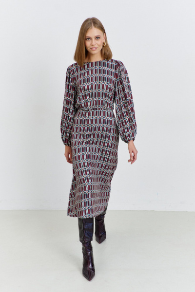 Платье из текстиля полуприлегающего силуэта с пуговицами AG Green G541/1 терракотовый - фото 6