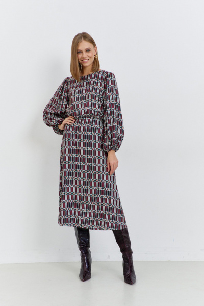 Платье из текстиля полуприлегающего силуэта с пуговицами AG Green G541/1 терракотовый - фото 5