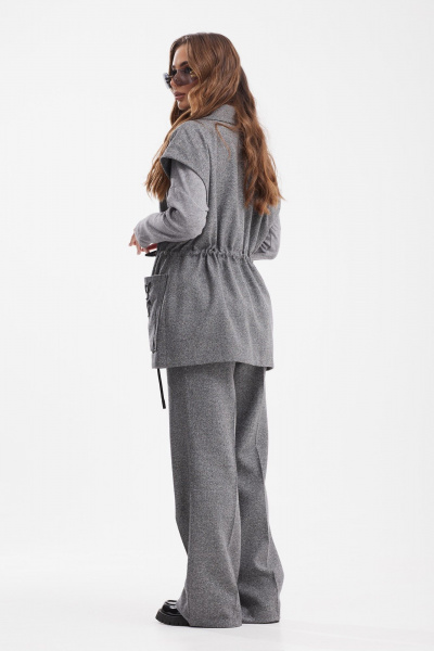 Жилет прямого силуэта с кулисой и декоративной вышивкой Vesnaletto 4022 - фото 6