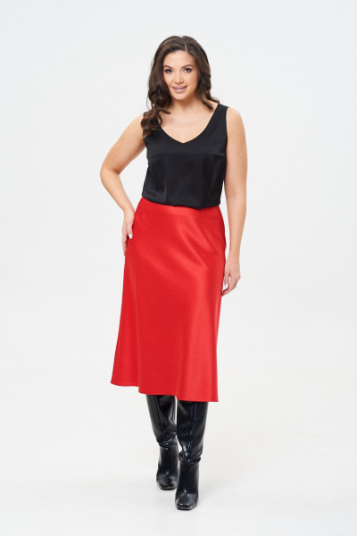 Юбка сатиновая расклешенная по косой с застежкой Takka Plus 24-236/1 - фото 13