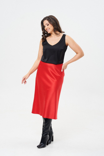 Юбка сатиновая расклешенная по косой с застежкой Takka Plus 24-236/1 - фото 12