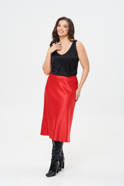 Юбка сатиновая расклешенная по косой с застежкой Takka Plus 24-236/1 - фото 11
