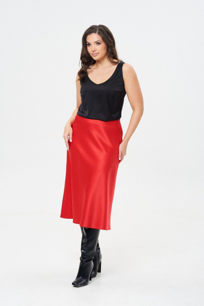 Юбка сатиновая расклешенная по косой с застежкой Takka Plus 24-236/1 - фото 10