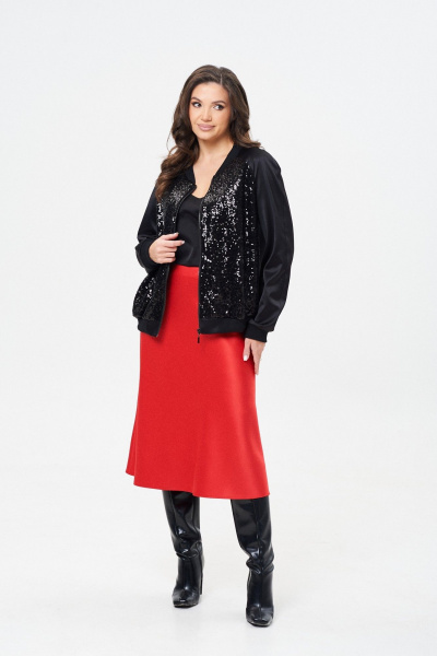 Юбка сатиновая расклешенная по косой с застежкой Takka Plus 24-236/1 - фото 6