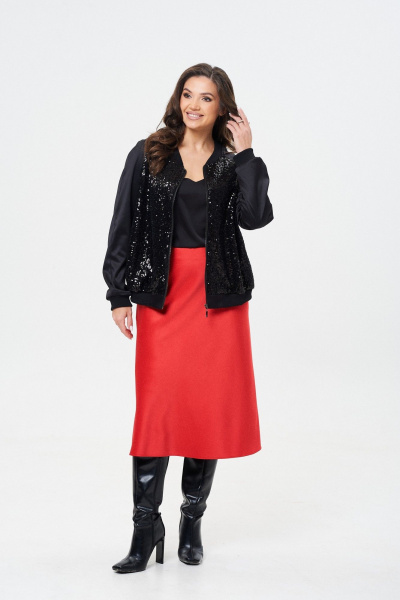 Юбка сатиновая расклешенная по косой с застежкой Takka Plus 24-236/1 - фото 3