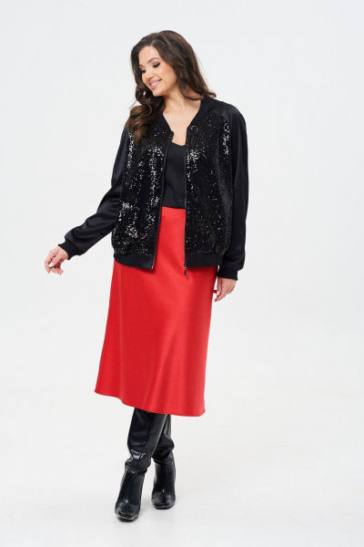 Юбка сатиновая расклешенная по косой с застежкой Takka Plus 24-236/1 - фото 1