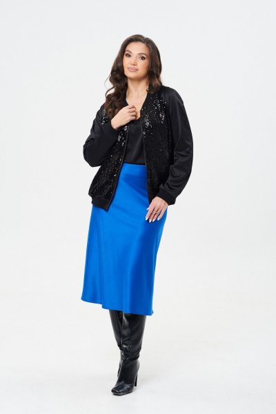 Юбка сатиновая расклешенная по косой с застежкой Takka Plus 24-236/2 - фото 10