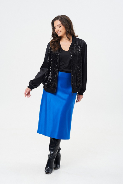 Юбка сатиновая расклешенная по косой с застежкой Takka Plus 24-236/2 - фото 9