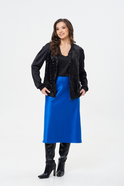 Юбка сатиновая расклешенная по косой с застежкой Takka Plus 24-236/2 - фото 7