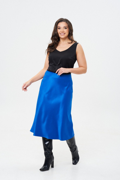 Юбка сатиновая расклешенная по косой с застежкой Takka Plus 24-236/2 - фото 3