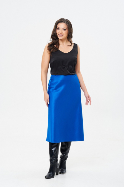 Юбка сатиновая расклешенная по косой с застежкой Takka Plus 24-236/2 - фото 2