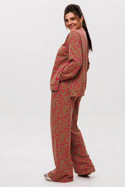 Костюм из брюк палаццо и свободного свитшота с принтом Anelli 1494 фуксия - фото 4