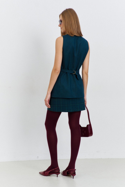 Юбка короткая на обтачке с талиевыми вытачками AG Green G532/8 зеленый - фото 4