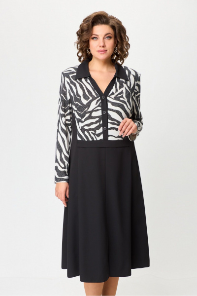 Платье с цветными вставками из трикотажа и текстиля DaLi 5720 - фото 4