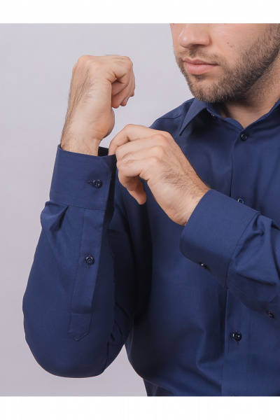 Деловая рубашка из хлопка с классическим воротником Nadex 01-088611/201-24 темно-синий_мини-оксфорд - фото 8