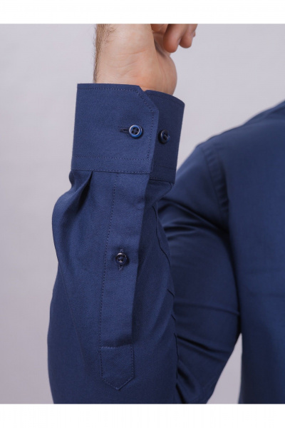 Деловая рубашка из хлопка с классическим воротником Nadex 01-088611/201-24 темно-синий_мини-оксфорд - фото 6