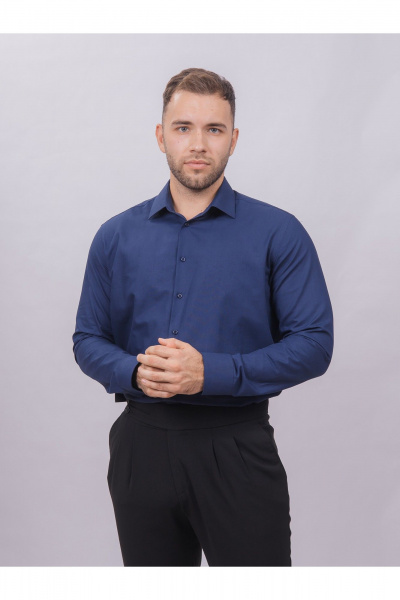 Деловая рубашка из хлопка с классическим воротником Nadex 01-088611/201-24 темно-синий_мини-оксфорд - фото 4