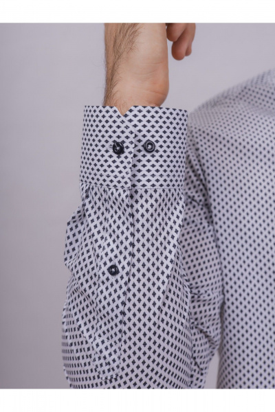 Рубашка с длинным рукавом и классическим стильным силуэтом Nadex 01-088812/501-24 бело-темно-синий - фото 8
