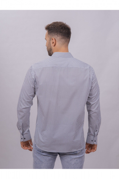 Рубашка с длинным рукавом и классическим стильным силуэтом Nadex 01-088812/501-24 бело-темно-синий - фото 7