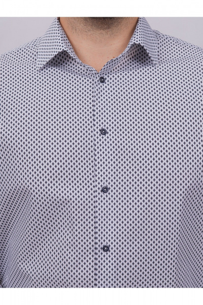 Рубашка с длинным рукавом и классическим стильным силуэтом Nadex 01-088812/501-24 бело-темно-синий - фото 6