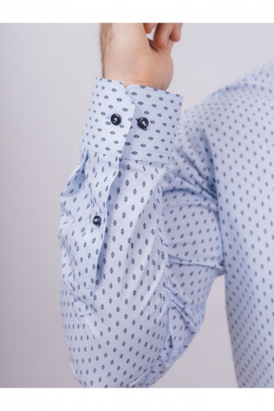 Рубашка деловая из хлопкового текстиля с классическим воротником Nadex 01-088812/501-24 голубо-темно-синий - фото 8