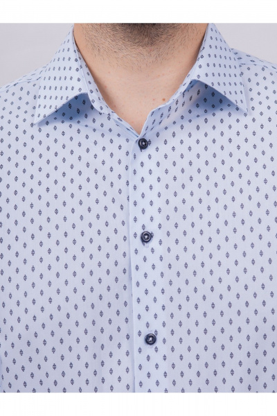 Рубашка деловая из хлопкового текстиля с классическим воротником Nadex 01-088812/501-24 голубо-темно-синий - фото 7